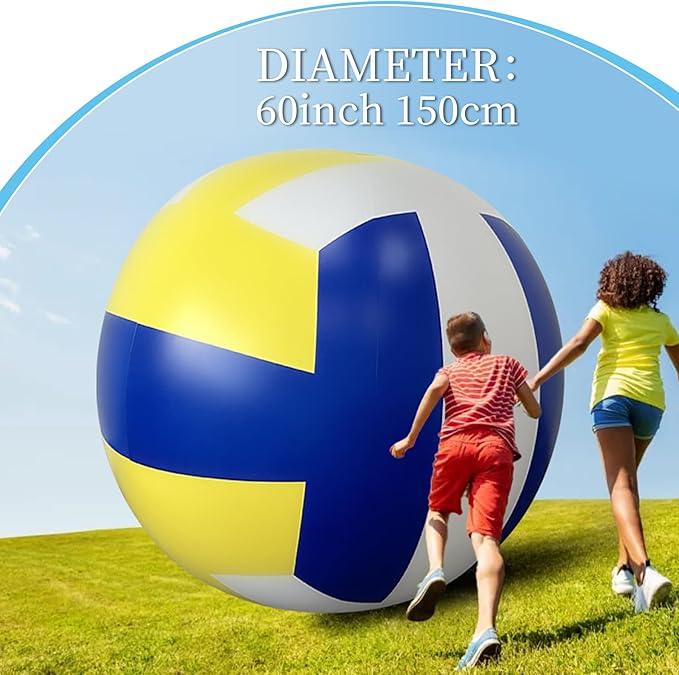 60 Inch Giant Inflatable Beach Volleyball Balls Large PVC Jumbo Beach Sports Balls Toys for Outdoor Activity Party Favors