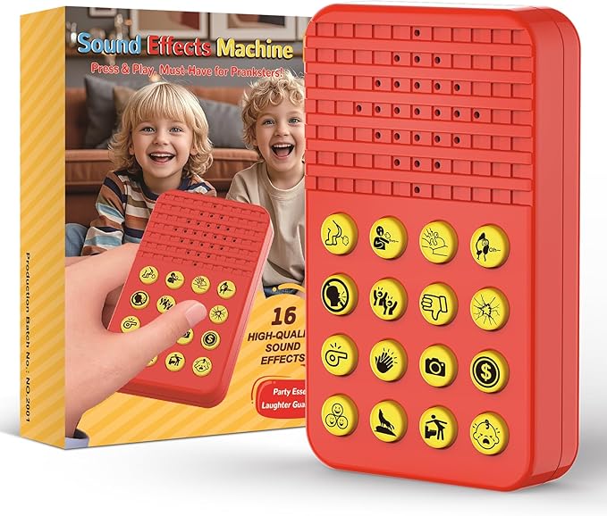 GEERAY Sound Effects Machine, 16 Hilarious Sounds, Include Fart, Applause, Laughter and More, Pocket Sized Funny Noise Maker Toys for Boys Ages 8-13, Cool Gadgets Gag Gifts for Kids Teens Boys Girls