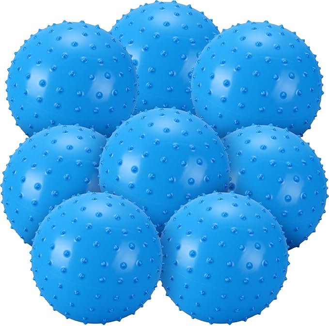 Bouncy Spiky Sensory Ball - Inflatable Massage Stress Fidget Toy Playground Balls for School Party Favors Outdoor Indoor