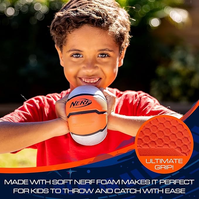 Nerf Mini Foam Sports Ball Set - Foam Football, Soccer Ball + Basketball Soft Sports Toy for Kids
