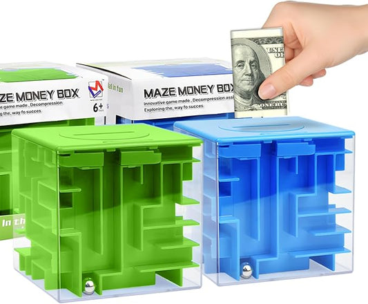 2 Packs Money Maze Puzzle Boxes, Money Gift Boxes for Cash Pop Up, Money Puzzle Box for Cash Gift Kids Adults