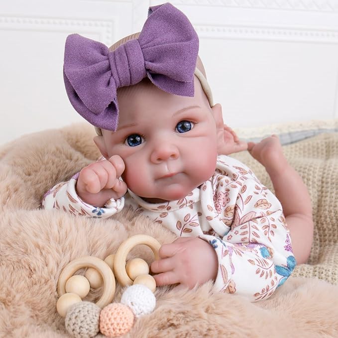 Aori Reborn Baby Dolls Lifelike 20 Inches - Realistic Newborn Girl Dolls with Feeding Toy Kit That Look Real, Nice Companion Gift Set for Kids, Grand-Parents
