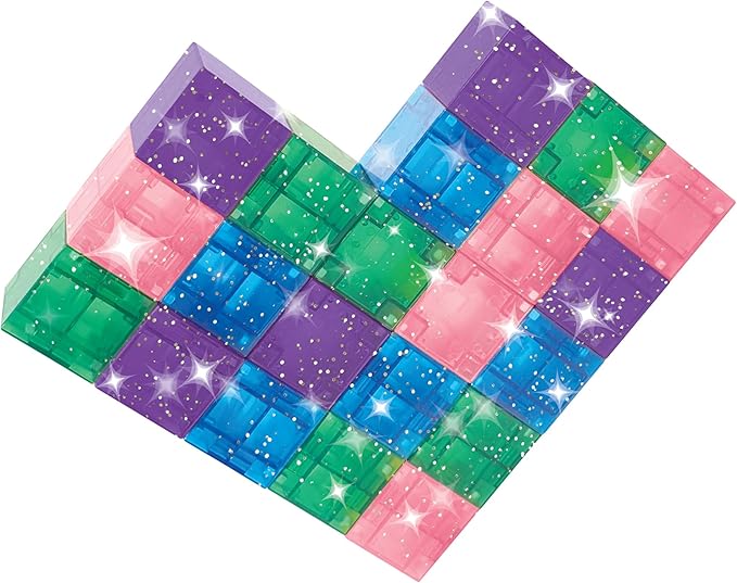 Crayola Glitter Magnetic PIP Cubes, Mini Magnetic Blocks Playset, STEM & Montessori Building & Educational Toys for Kids, Travel Toys for Boys and Girls Ages 3+, 27-Piece Set