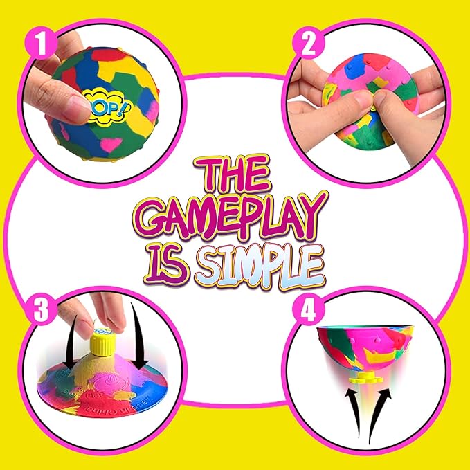 Toss Circus Carnival Party Favor Games Jumping Bounce Popper pop up Ball Dart Fidget Outdoor Toy for boy Girl Kid Children Adults（6 Piece）