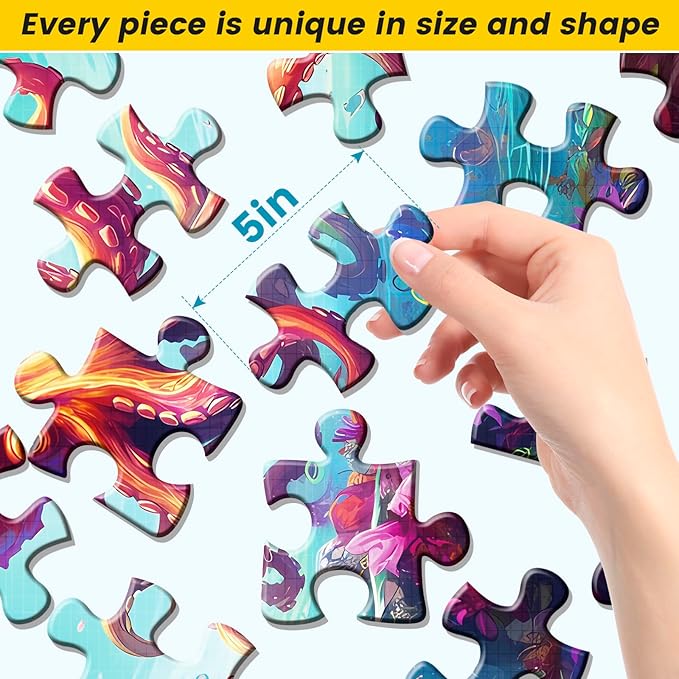 6 Pack 24 Large Piece Puzzle for Seniors Paper Dementia Puzzles for Elderly Adults Easy Puzzle Hummingbird Turtle Dog Panda Jigsaw Puzzle Activities for Elderly Seniors Gift