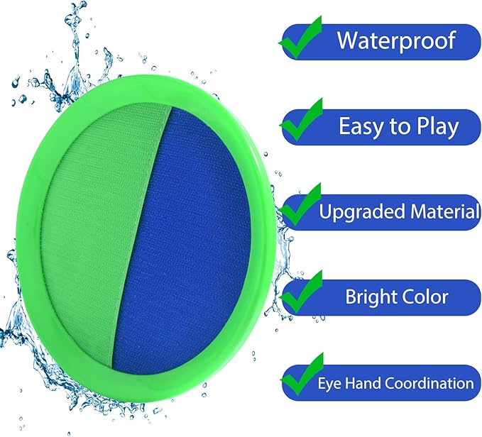 Toss and Catch Ball Set, Paddle Catch Ball and Toss Game for Kids, Great Beach Games/Backyard Games/Outdoor Games for Kids and Family