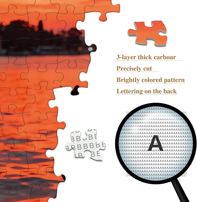 Puzzles 1000 Pieces Puzzles for Adults Landscape Puzzle with Letters on Back Jigsaw Puzzles Family Decoration Fun Gift Challenging Puzzle for Valentine Friends Parents (27.56x19.7 Inch)