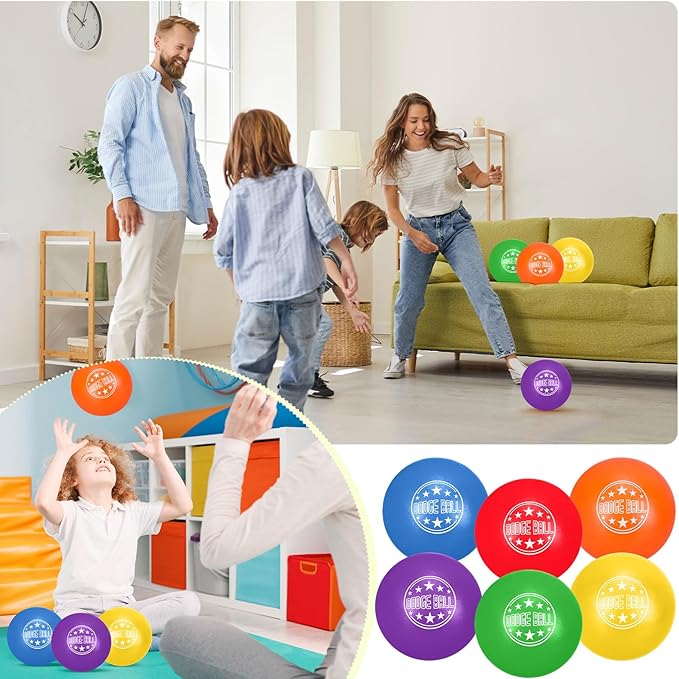 Jerify Foam Dodgeball Set 5 Inch Soft Skin Playground Dodgeballs Bulk, Low Density Foam for Non Sting Dodgeball Sports Equipment for Kids and Adults