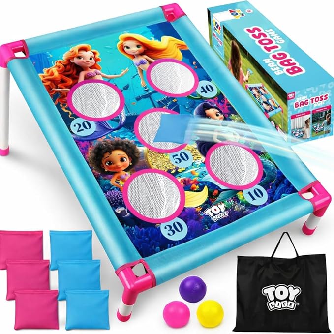 TOY Life Bean Bag Toss Game, Carnival Party Games, Cornhole Set for Kids Outdoor Games, Outside Toys for Kids Ages 4-8, Yard Outdoor Toys for Toddlers 3-5, Gifts for 3 4 5 6 7 Year Old Girls & Boys