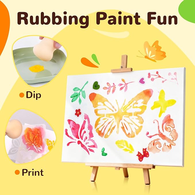 YPLUS Rainbow Scratch Art for Kids, Creative Squeegee Painting Kits, DIY Rainbow Scratch Paper, Magic Kids Crafts with Rubbing Game, Birthday Gifts for Girls Boys 5 6 7 8 9 10