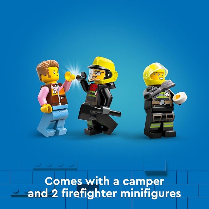 LEGO City 4x4 Fire Truck with Rescue Boat - Building Toy for Boys & Girls, Ages 5+ - Gift for Birthdays - Truck Toy W/ 3 Minifigures - 60412