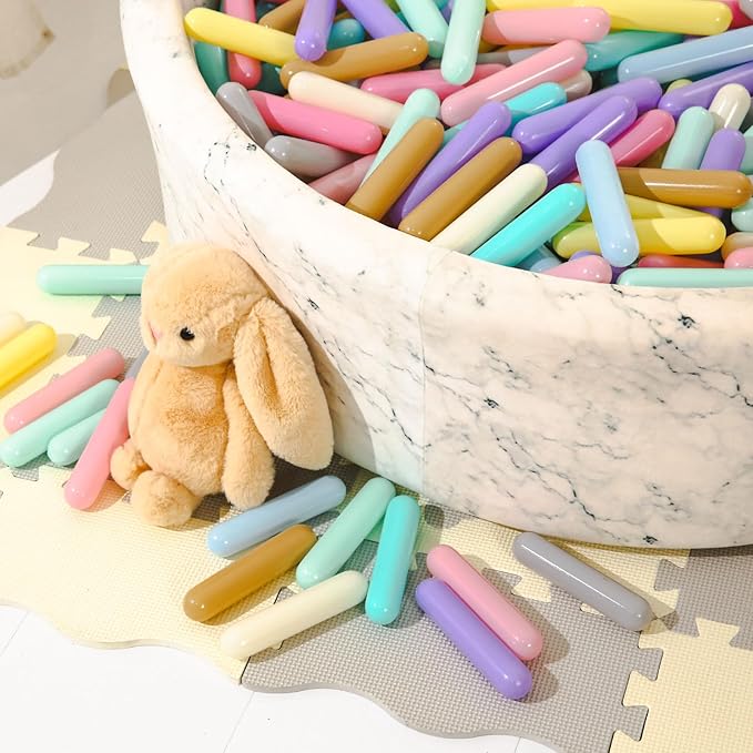 STARBOLO Ball Pit Balls for Toddlers - Pack of 500 Balls 5.12inches Long Balls Crush Proof Plastic Toy Balls for Toddlers Ball Pits, Ball Pit Play Tent, Baby Pool Water Toys(Macaron 10 Colors)