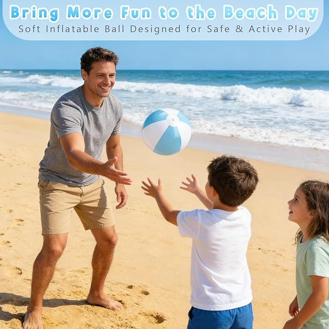 4 Pcs 16 Inch Inflatable Beach Balls Bulk Large Pastel Inflatable Decorated Ball Party Ornaments for Summer Swimming Pool Party Birthday Favors