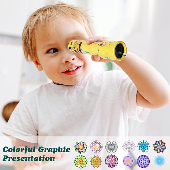 24 Pcs Classic Kaleidoscopes for Kids Educational Kaleidoscope Toys Party Favor Return Gifts Paper Tumble Tube Prism Lens Old Fashioned Vintage Valentines Gift for Kids Stock Stuffer(Vivid Style)