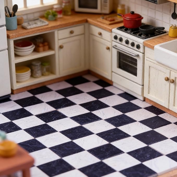 NUOBESTY 18Pcs Dollhouse Floor Sheet Mini Floorboard Wood Dollhouse Flooring Decoration Doll House Furniture Accessories
