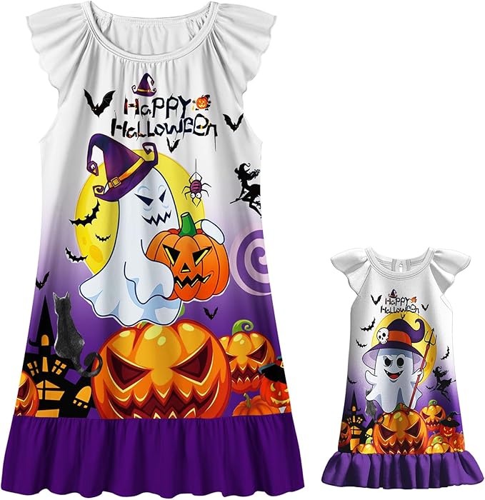 LQSZ Doll and Girl Matching Nightgown Outfit Pajamas Nightie Nightgown for Girls and Dolls Clothes