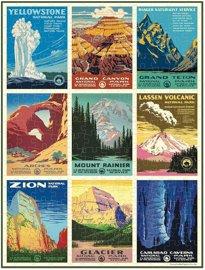 Cavallini 240 Piece Puzzle, National Parks (PZLMINI/NP)