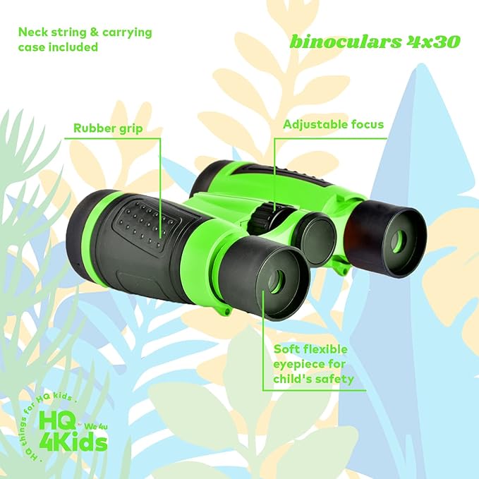 Outdoor Adventure Kit for Kids: Binoculars, Compass, Magnifying Glass & Flashlight. 3-12 Year Old Boys & Girls