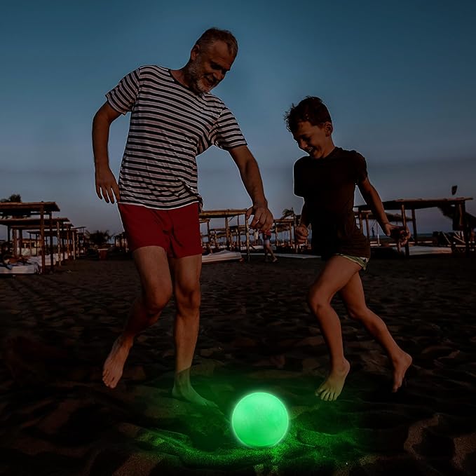 Hiboom Glow in The Dark Kickballs Dodgeballs Light up Playground Bouncy Balls with Pump for Adults Playground Backyard Outdoor Glow in The Dark Activities