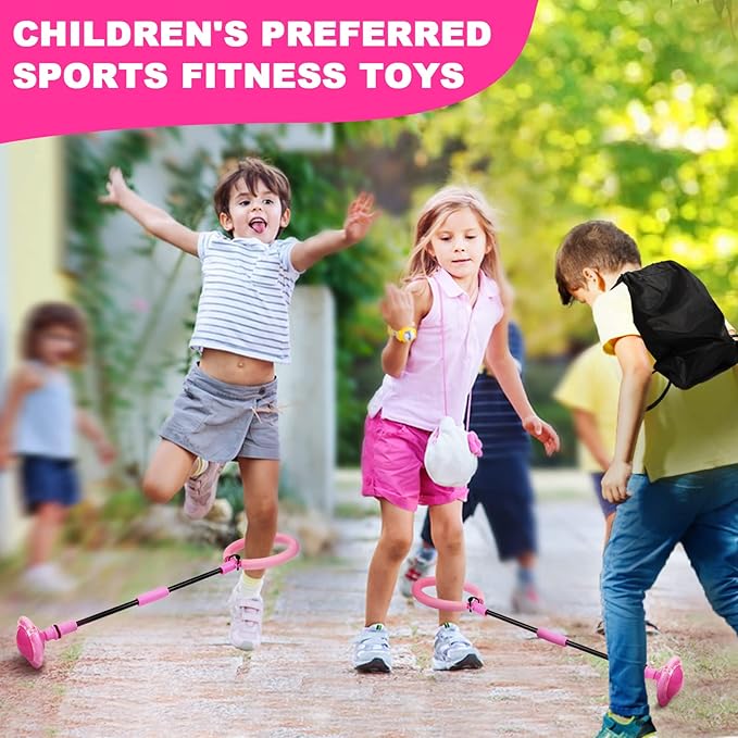 Hewog Skip Ball, Portable Foldable Colorful Flash Wheel Swing Ball, Kids Toys for Girls & Boys, Sports Fitness Toys for Kids & Adults. Gifts for Mom Women & Girls Toys Age 5-10 Years