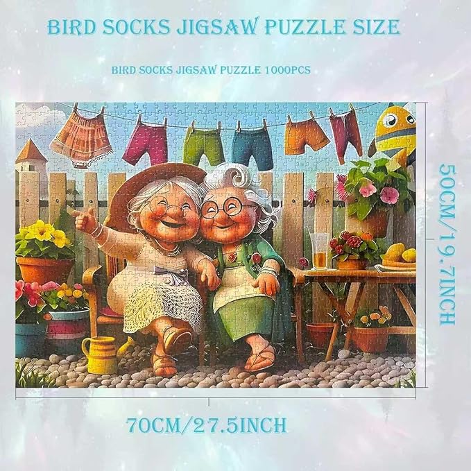 Happy Grandma 1000 Piece Puzzle for Adults,Puzzles for Adults 1000 Pieces,Challenging and Hard Difficult Mosaic Jigsaw Puzzles Toy Games 1000Pieces 27.5 X 19.7inch