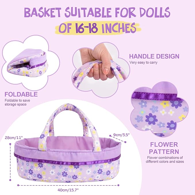 Aori Reborn Baby Dolls Black American Girl - 18" Lifelike Newborn Doll with Posable Limbs Weighted Body for Realistic Feel Handmade Collectible Gift Set Including Bassinet Outfit & Accessories