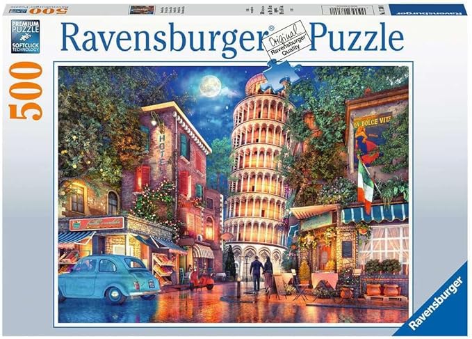 Ravensburger Evening in Pisa 500 Piece Jigsaw Puzzle for Adults and Kids Age 10 Years Up, Black