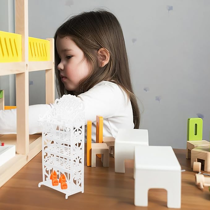 NUOBESTY Doll Shoes Rack Miniature Dollhouse Furniture for Girl Dolls Organizers Storage Accessories Playset
