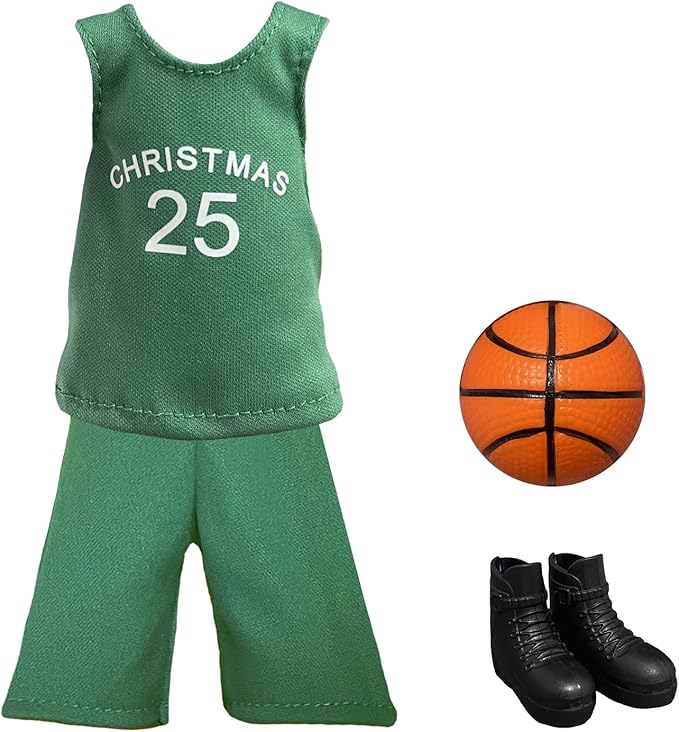 Sport Christmas Elf Accessories for Elf Doll Clothes Included Jerseys, Shorts, Shoes, Basketball (Basketball)