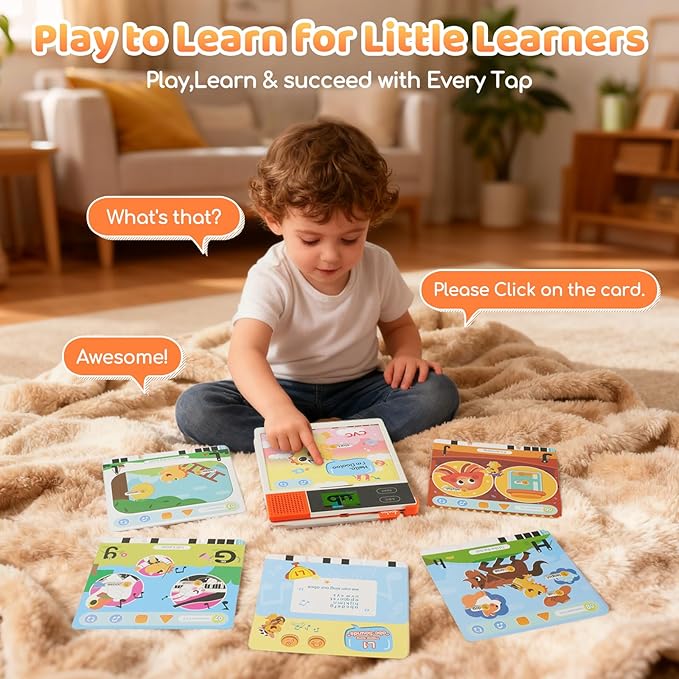 Learn to Read & Spell Phonics Pad, Interactive Electronic Learning Pad with 242 Sound Pages Card , Fun Learning Activities for Kids 3-10 Years Old