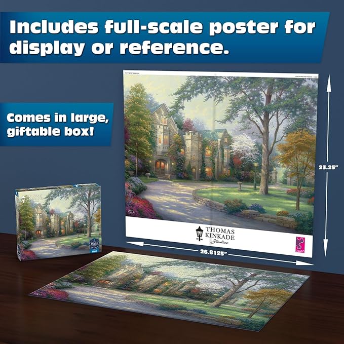 Buffalo Games Sapphire Select – Thomas Kinkade Beyond Summer Gate 1000 Piece Jigsaw Puzzle | Premium Blue Board