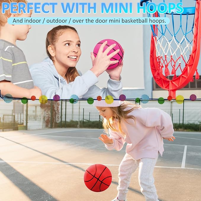 30Pcs 7" Mini Basketball Balls Bulk PVC Small Basketballs for Over The Door Basketball Hoop Games Party Favors Indoor Outdoor Play Adults Kids Pool Beach Colorful