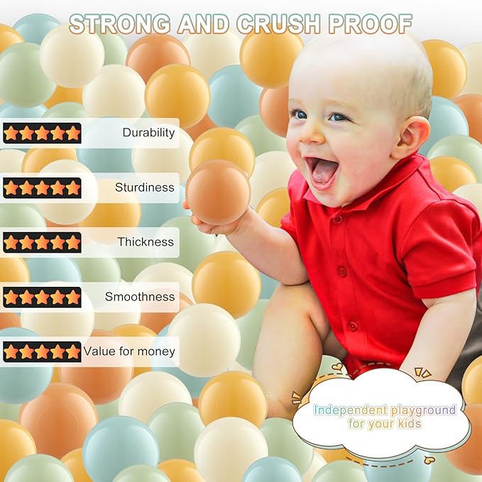 Clear Ball Pit Balls - Crush Proof Plastic Toy Balls for Boys and Girls