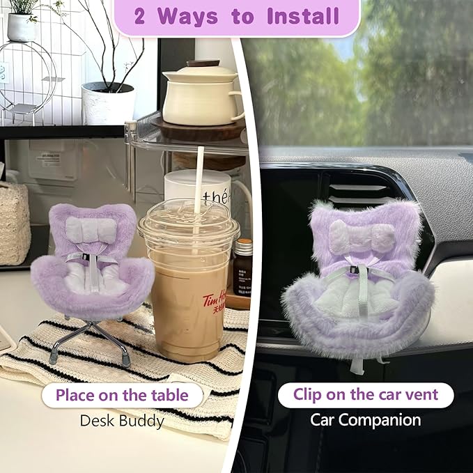 Ezcora Accessories for 10-17cm Dolls, Doll Car Seat with Clip onto Car Air Vent, Includes Seat Leg for Desktop Display (Mint Green Ombre)