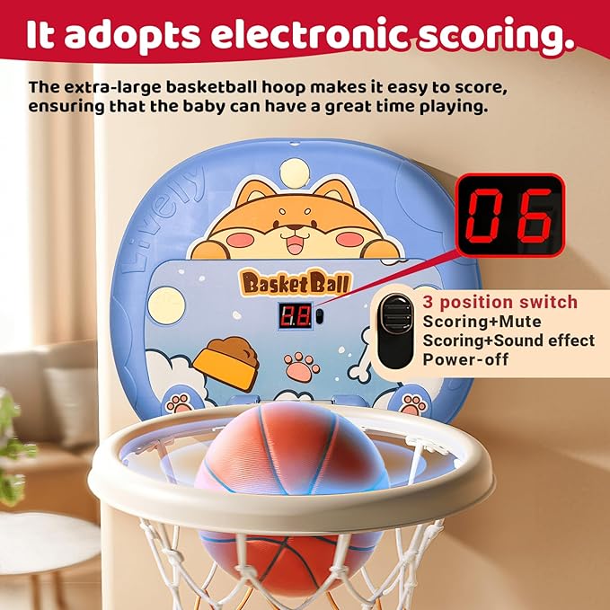 Toddler Baby Mini Basketball Hoop Indoor for Toddlers Kids Boys Room,Baby & Boy Toys 3 4 5 6 Years Old Birthday for 3 4 5 6 Year Old Boys
