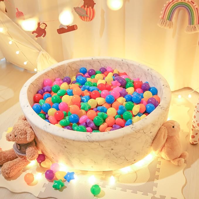 STARBOLO Star Ball Pit Balls for Toddlers -100pcs Phthalate Free BPA Free Crush Proof Play Toy Balls Play Tent Pool Playhouse Playpen Party Decoration.