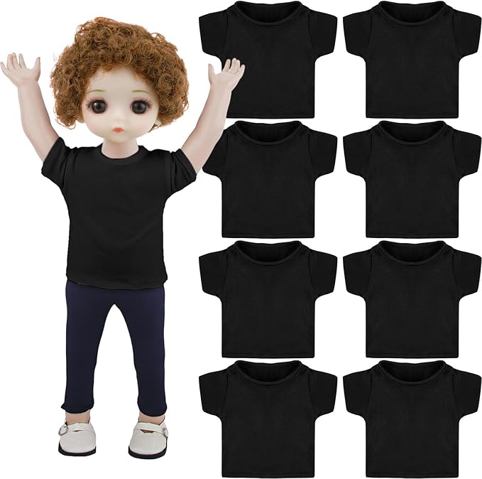 8 Pcs 18 Inch Boy Doll T Shirt Clothes Sublimation 18’’ Dolls Outfits Accessories Classical Tee Shirts Fit 18 Inches Doll for Doll Decoration DIY Pretend Play