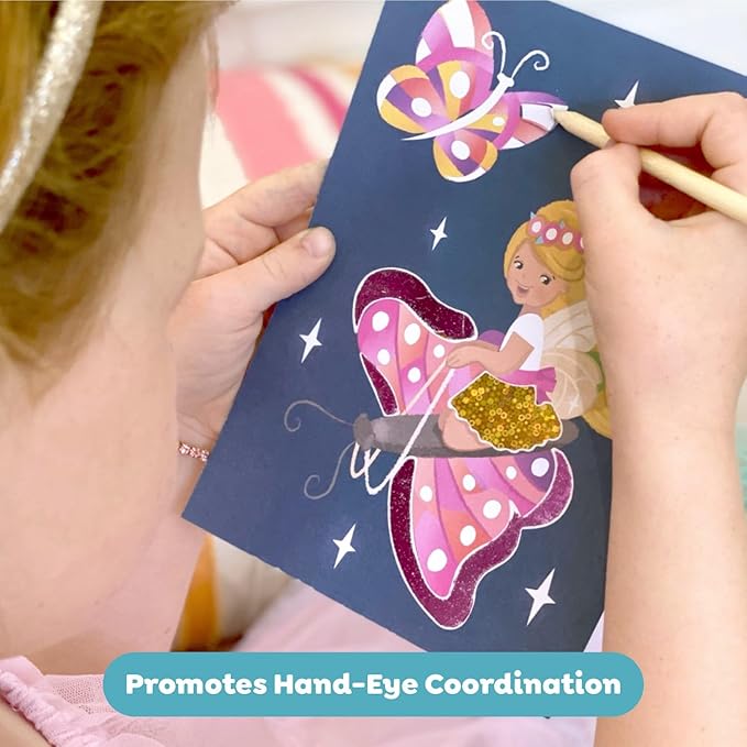 Tiger Tribe Foil Art Fairy Kit - Kids Activity Set with Foil Sheets & Art Cards for Creative Paper Crafts for Ages 5-8