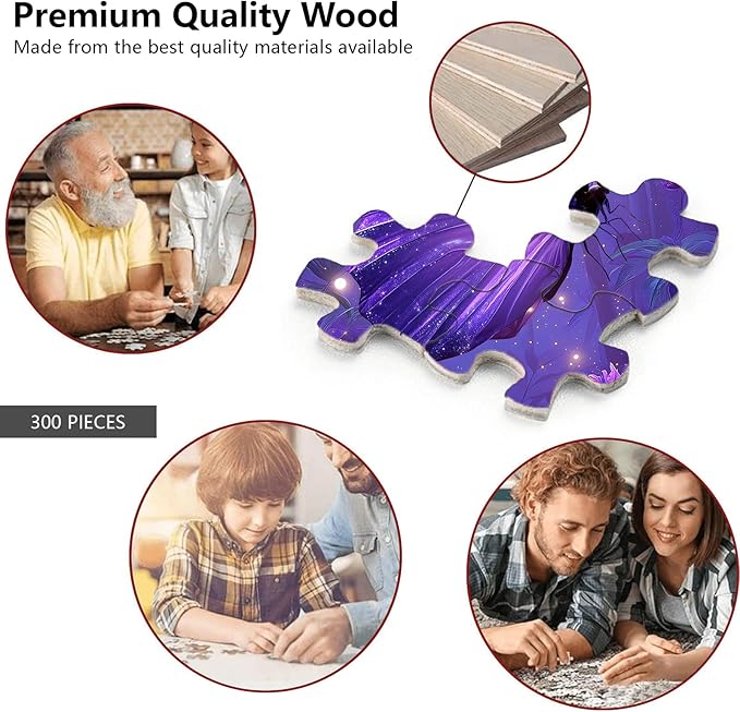 Great Jigsaw Puzzles for Adults 300 Pieces Purple Enchanted Forest Butterfly Puzzles for Adults Toys Gift Family Decoration Kids Puzzle