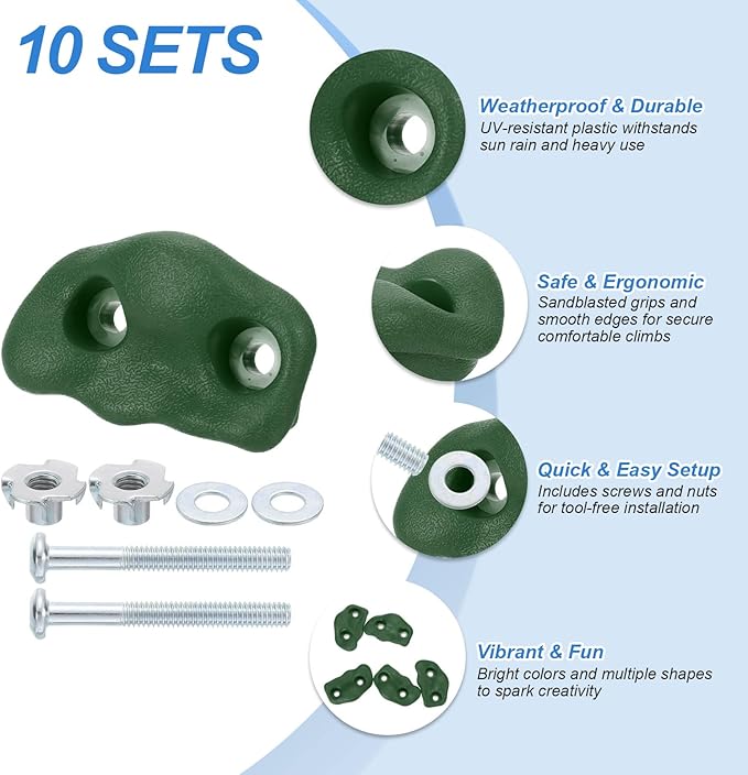 PATIKIL Climbing Rock Wall Grips Play Set Climber Attachments with Double Hole