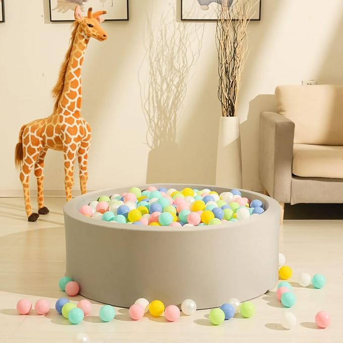 GOGOSO Ball Pit Balls for Toddlers Kids Plastic Balls for Ball-Pit Playpen Pool Baby Play Pastel BPA-Free Non Toxic Play Pastel Crush Proof Bal 50 100 200 500 1000 Count