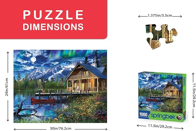 Springbok's 1000 Piece Jigsaw Puzzle Moon Cabin Retreat - Made in USA