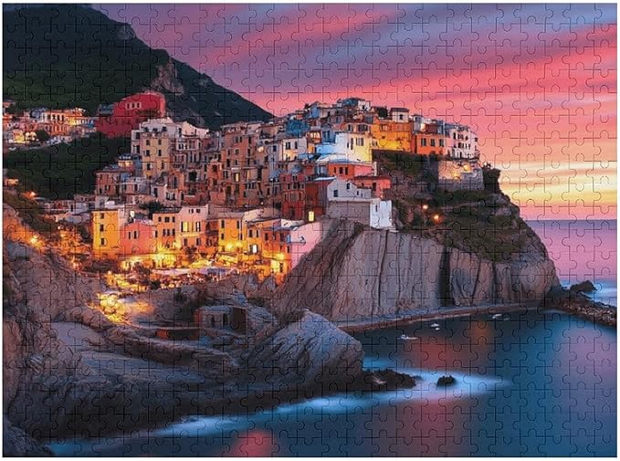Cinque Terre Sunset- 1000 Piece Jigsaw Puzzle for Adults - Challenging Puzzle Perfect for Game Nights - Finished Size is 20.5 x 15 -Gift for Christmas, Anniversary, Birthday,Family