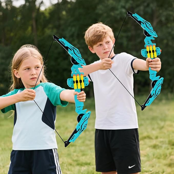 Bow and Arrow Set for Kids, Archery Toy Set Compliant for Nerf Dart, with 30 Soft Dart and 35 Suction Cup Arrows, Kids Outdoor Sports Toy Archery Gmaes for Boys Girls Ages 3-5 6-8