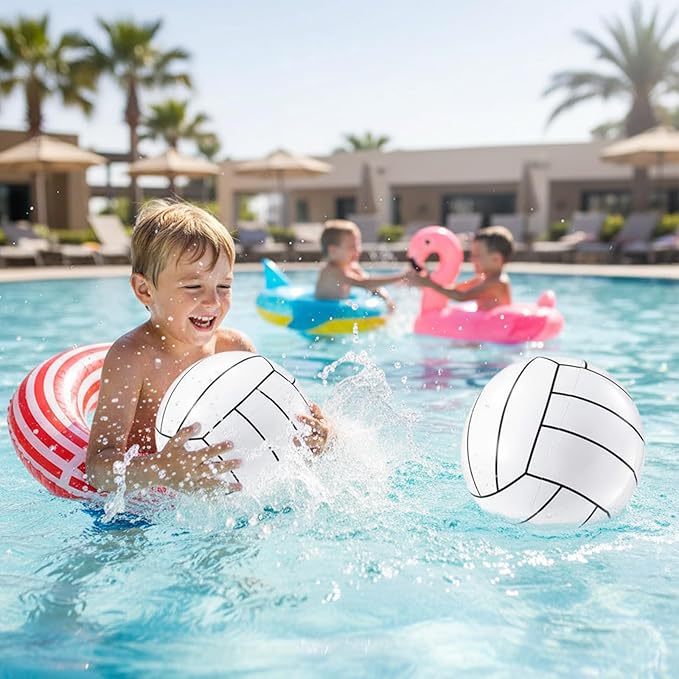 Sosation 8 Pcs Inflatable Sports Balls 16 Inch Inflatable Beach Ball Blow up Sports Party Decorations Swimming Pool Summer Pool Toys for Indoor Outdoor Beach (Volleyball)