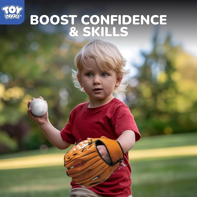 TOY Life Tball Set for Kids 3-5 & 5-8 - Toddler Baseball Tee and Bat Set with Glove & 6 Balls - Ideal Boy Toy Gift for Outdoor Play and Beginner Training