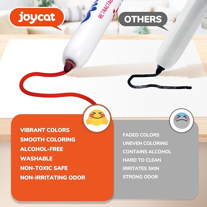 JoyCat Click & Draw Washable Markers for kids with Retractable Tips,40 Colors Markers Set,retractable marker for Toddlers Kids, Ideal arts & crafts supplies,coloring markers,Holiday Gifts for Kid.