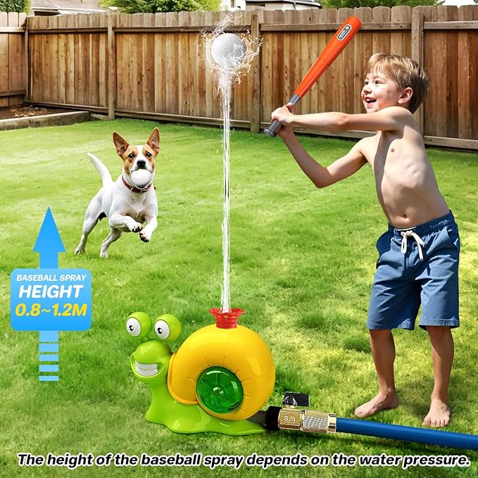 Baseball Water Sprinkler Toys - Outdoor Water Toys for Kids Ages 4-8 8-12 - Summer Water Spray Game for Lawn Backyard Garden - Toddler Outside Toys for 4 5 6 7 8 11 12 Year Old