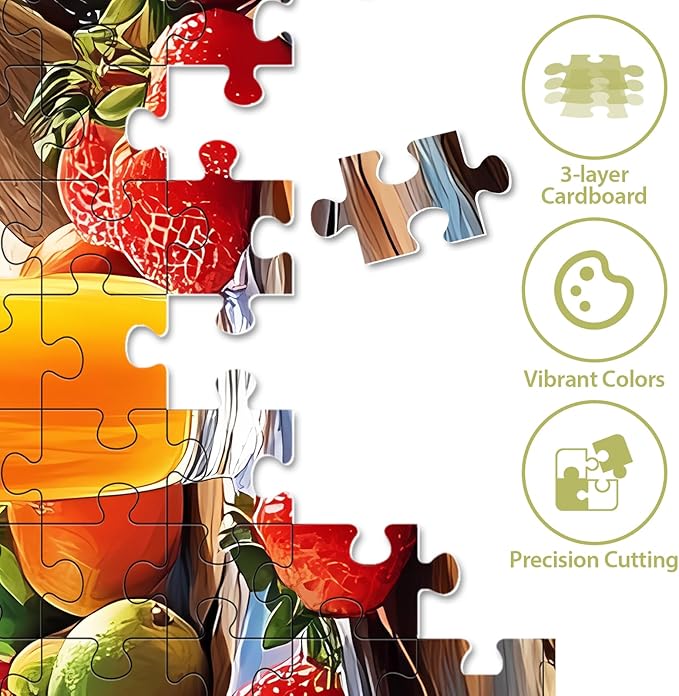 Puzzles for Adults 500 Pieces, Fruit Parrot Beach Puzzle, Tropical Ocean Summer Jigsaw Puzzle 500 Piece for Adults Seniors, Perfect for Game Night Giving Puzzle Family Friends, 20.5x15 in