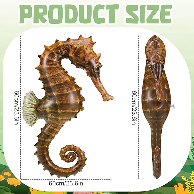 Leyndo 6 Pcs 23.6 Inch Summer Inflatable Seahorses Pool Balloons Large Inflatable Seahorses Pool Birthday Party Decorations Animal Float Ornament for Birthday Party Favors Supplies Gift